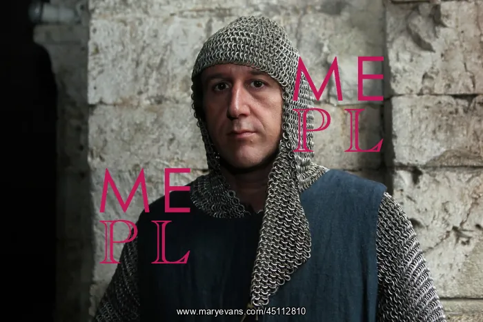 : Medieval knight wearing chainmail : Medieval knight wearing chainmail
