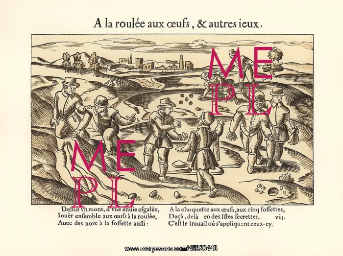 : Medieval men bowling and playing marbles : Medieval men bowling and playing marbles