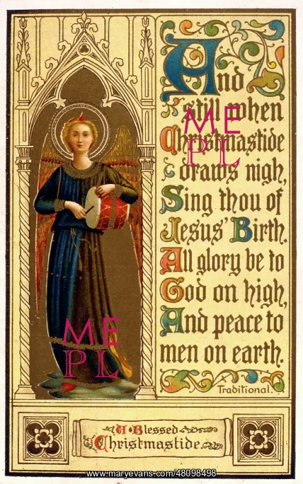  : Medieval style Christmas card with angel