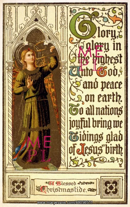  : Medieval style Christmas card with angel
