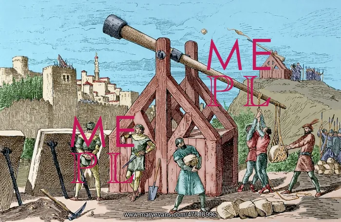 : Medieval war machine. Catapult. Parabolic motion machine : Medieval war machine. Catapult. Parabolic motion machine