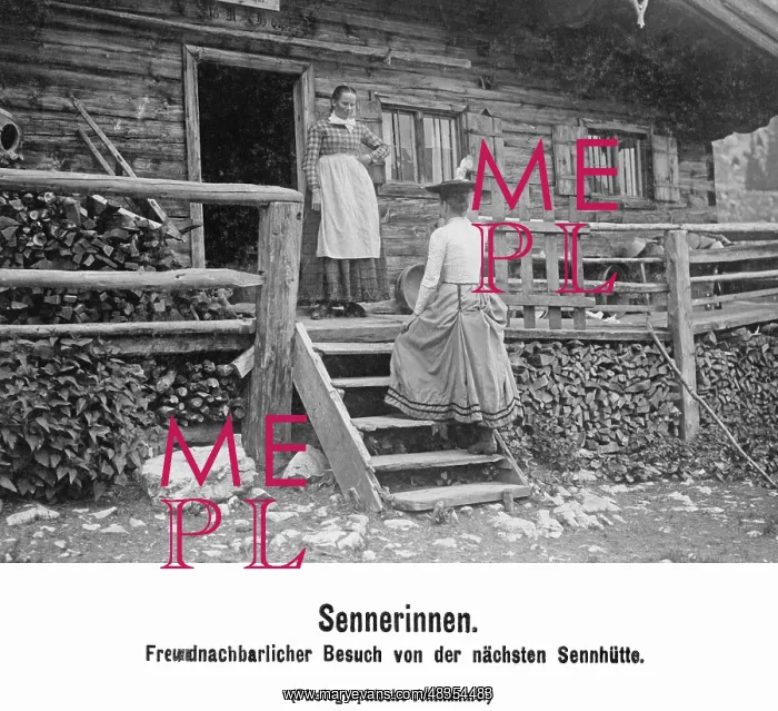 : Meeting of two dairymaids, 1905 : Meeting of two dairymaids, 1905