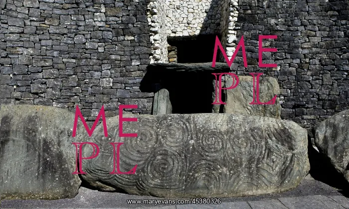 : Detail of Megalithic stone carving at the entrance : Detail of Megalithic stone carving at the entrance