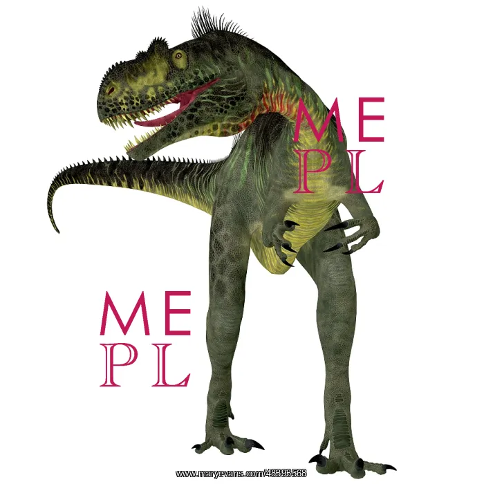 : Megalosaurus dinosaur, front view : Megalosaurus dinosaur, front view