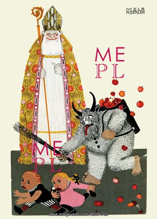 : Mela Koehler. St. Nicholas and Krampus : Mela Koehler. St. Nicholas and Krampus