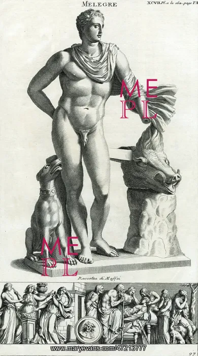 : MELEAGER. Prince of Calydon, with the boar he slew but whose pelt he gave : MELEAGER. Prince of Calydon, with the boar he slew but whose pelt he gave