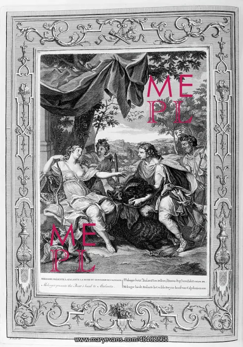 : Meleager. Engraving from Tableaux du temple des : Meleager. Engraving from Tableaux du temple des