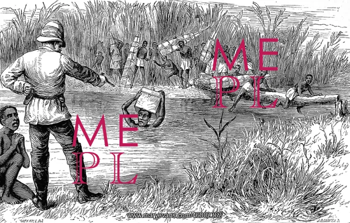 : A Member of H.M. Stanley's expedition threatening a baggage : A Member of H.M. Stanley's expedition threatening a baggage