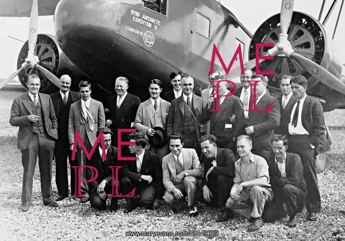 : Members of an Antarctic expedition under Richard Byrd in Bos : Members of an Antarctic expedition under Richard Byrd in Bos
