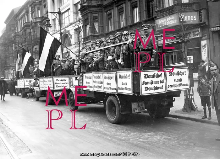 : Members of the Bismarckbund (DNVP) call on the public to boy : Members of the Bismarckbund (DNVP) call on the public to boy