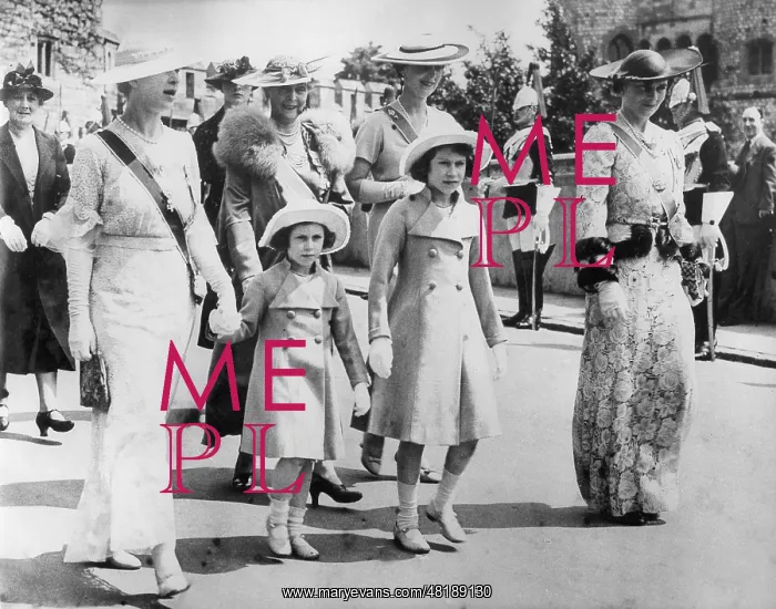 : Members of the British royal family in a procession at the W : Members of the British royal family in a procession at the W