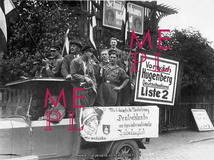 : Members of the DNVP campaigning for the general election wit : Members of the DNVP campaigning for the general election wit