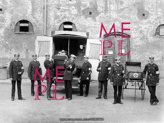 : Members of the German Red Cross, circa 1900 : Members of the German Red Cross, circa 1900