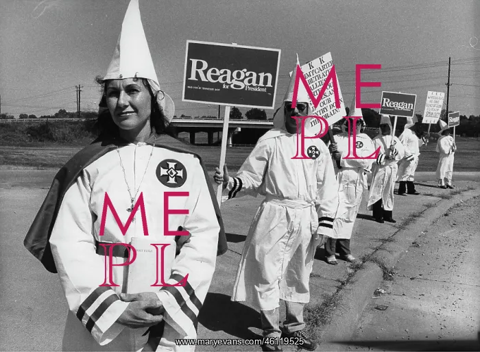 : Members of the Ku klux Klan demonstrating for : Members of the Ku klux Klan demonstrating for