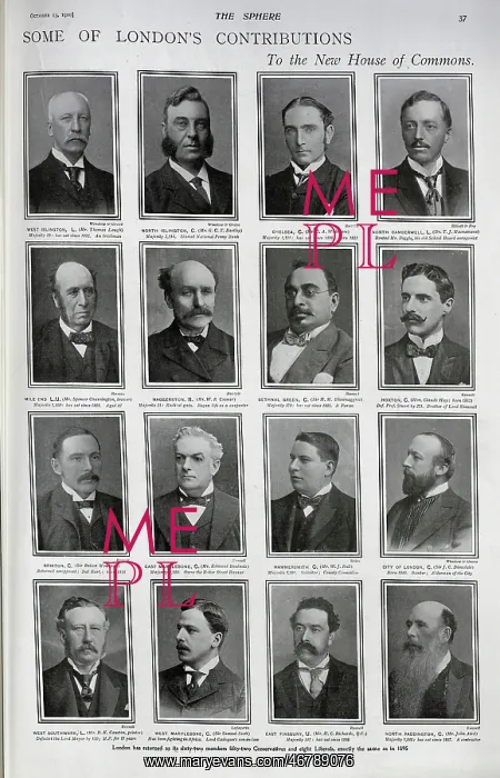 : Members of the new house of commons 1900 : Members of the new house of commons 1900