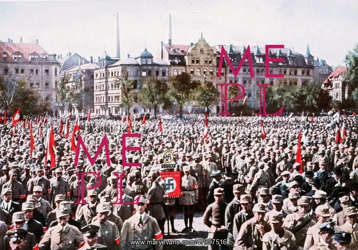 : Members of NSDAP in older grey uniforms, Nuremberg : Members of NSDAP in older grey uniforms, Nuremberg