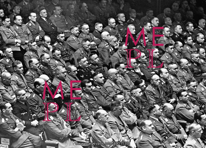 : Members of the parliament during a speech of Adolf Hitler, 1 : Members of the parliament during a speech of Adolf Hitler, 1