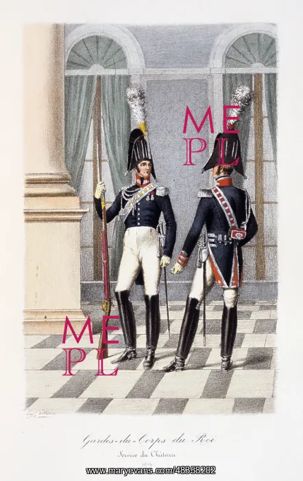 : Members of the Royal guard, 1814. From Histoire : Members of the Royal guard, 1814. From Histoire