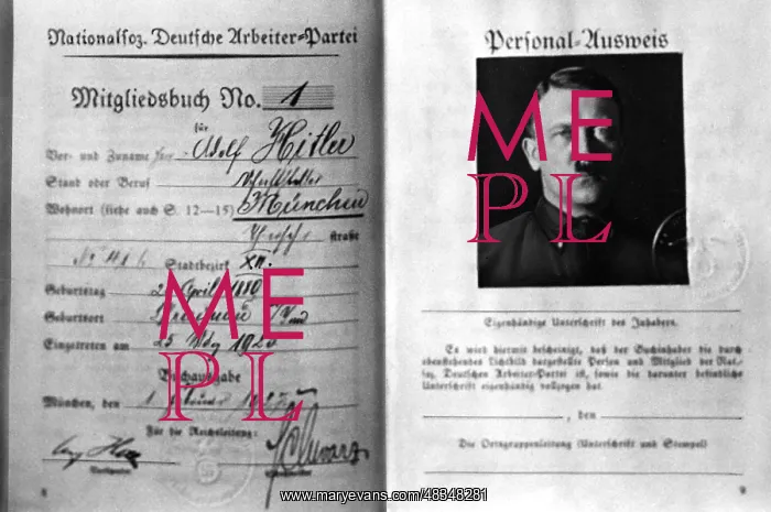 : Membership book No. 1, NSDAP, 1925 : Membership book No. 1, NSDAP, 1925