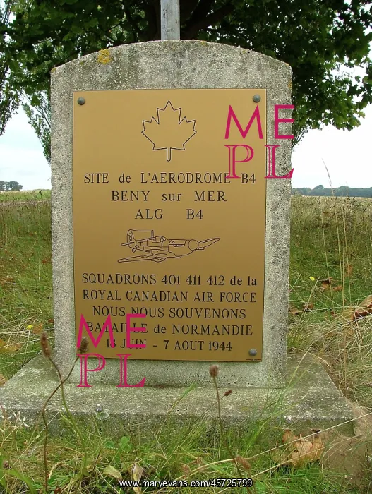 : Memorial to ALG B4 Beny sur Mer Normandy : Memorial to ALG B4 Beny sur Mer Normandy