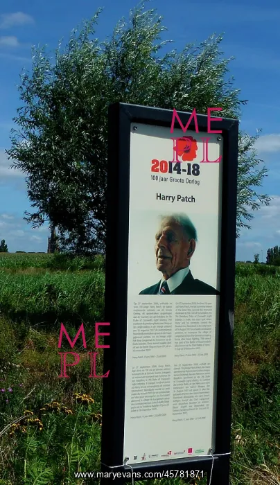 : Memorial board for Harry Patch, the last British veteran : Memorial board for Harry Patch, the last British veteran