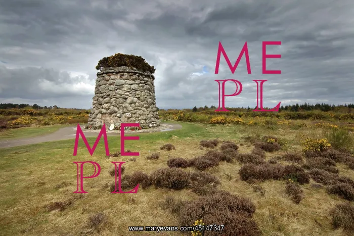 : Memorial cairn, Culloden Battlefield, Highlands, Scotland : Memorial cairn, Culloden Battlefield, Highlands, Scotland