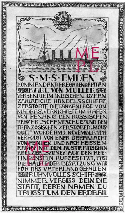 : Memorial for the Emden : Memorial for the Emden