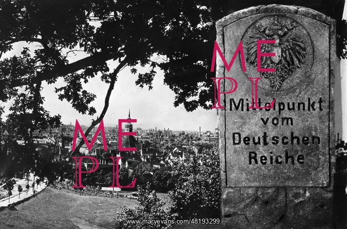 : A memorial stone marking the geographical center of the Germ : A memorial stone marking the geographical center of the Germ