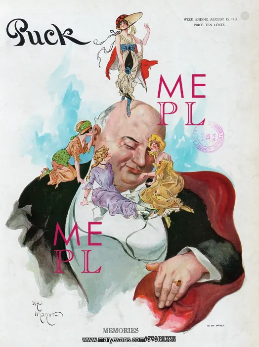: Memories. Illustration shows an elderly businessman with his eyes closed : Memories. Illustration shows an elderly businessman with his eyes closed