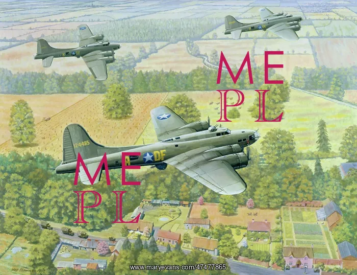 : The Memphis Belle over The Black Swan : The Memphis Belle over The Black Swan