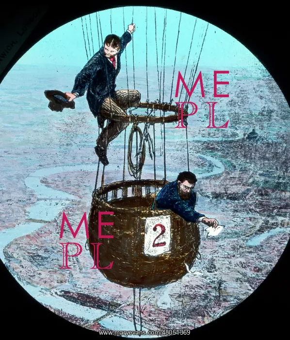 : Men in a balloon basket : Men in a balloon basket
