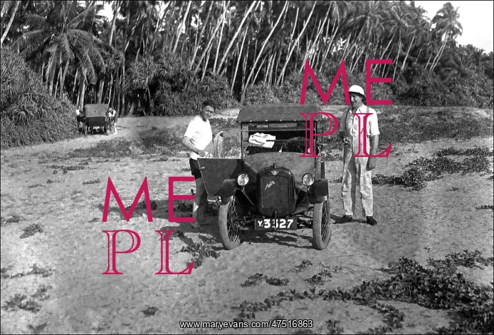 : Men bathing with their Austin 7 : Men bathing with their Austin 7