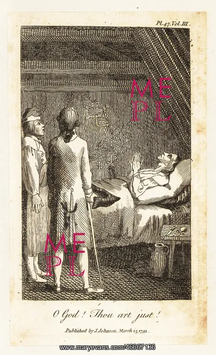 : Two men at the bedside of an old man in a garret : Two men at the bedside of an old man in a garret