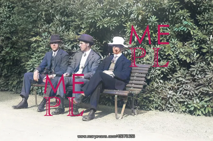 : Three men on a bench : Three men on a bench