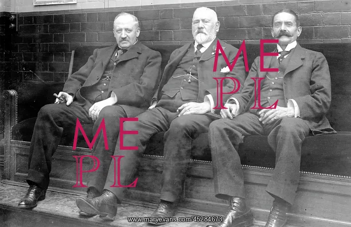 : Three men in billiard room : Three men in billiard room