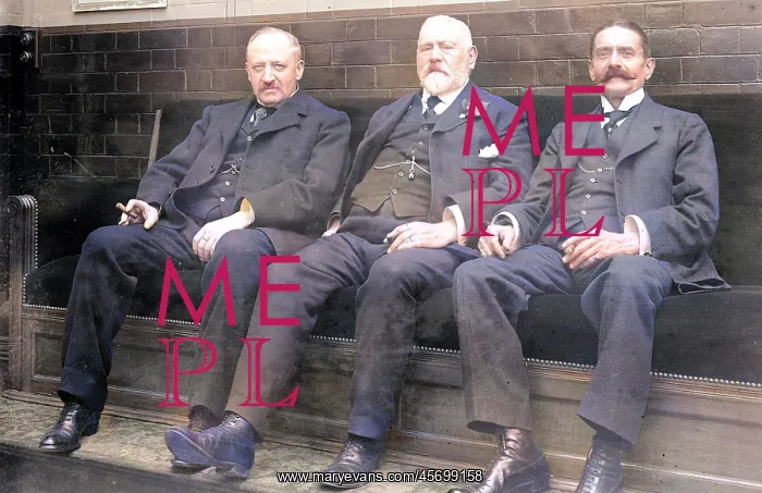 : Three men in billiard room : Three men in billiard room