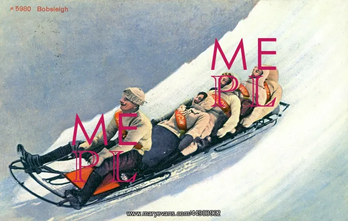  : Five men on a bobsleigh, Switzerland