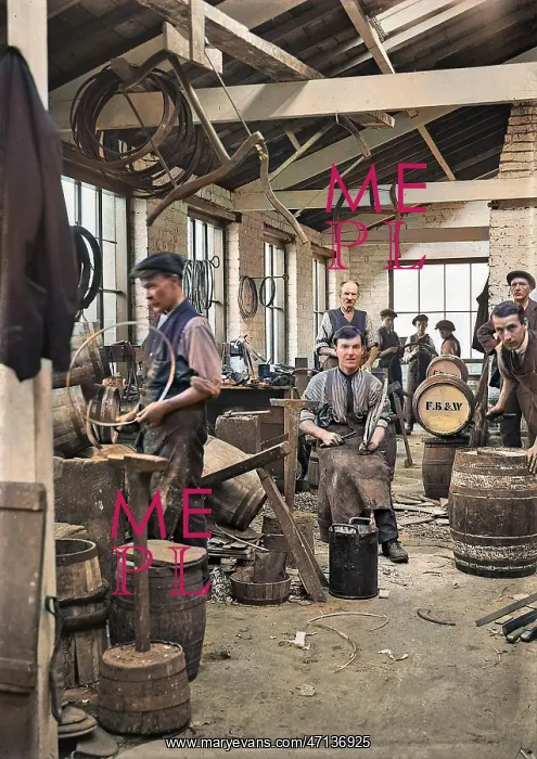 : Men and boys in a workshop : Men and boys in a workshop