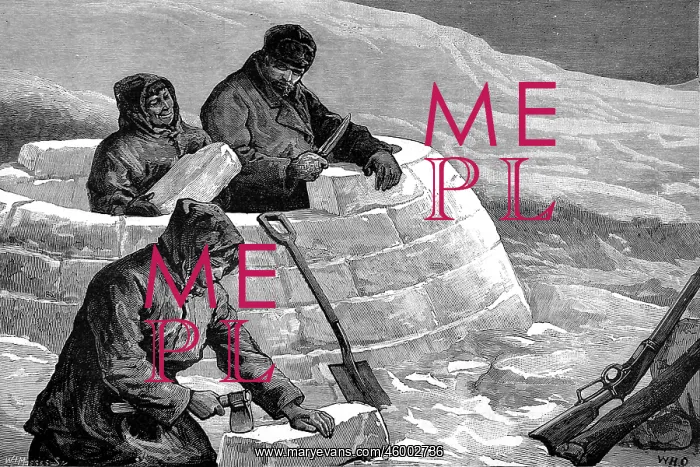 : Men Building an Igloo; American Franklin Search Expedition : Men Building an Igloo; American Franklin Search Expedition