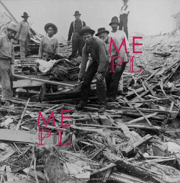 : Men carrying bodies on stretcher, surrounded by : Men carrying bodies on stretcher, surrounded by