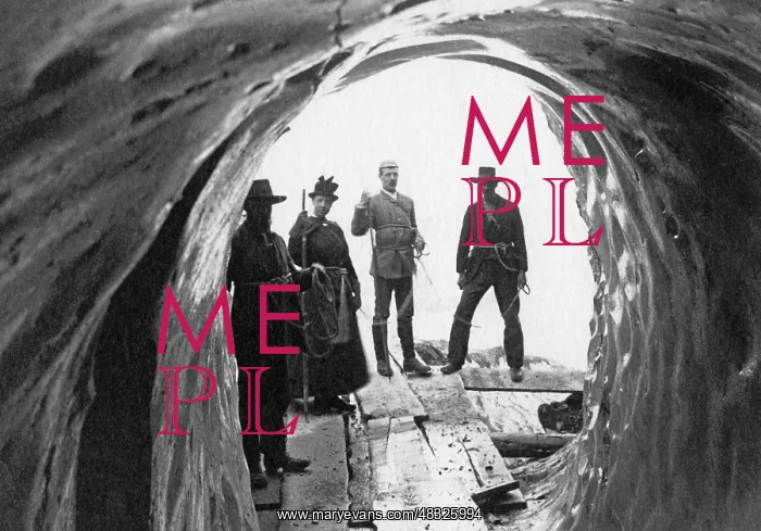 : Men in front of a cave in Grindelwald : Men in front of a cave in Grindelwald