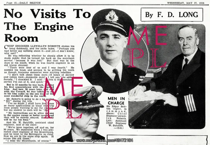 : Three men in charge of the Queen Mary : Three men in charge of the Queen Mary