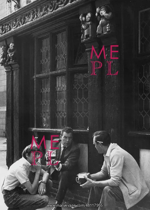 : Three men chatting outside a pub : Three men chatting outside a pub