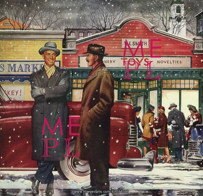 : Two Men chatting in Snow : Two Men chatting in Snow