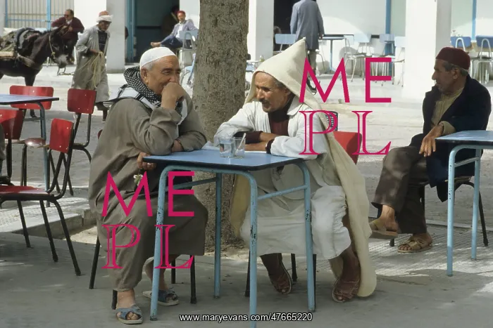 : Two men in Djerba cafe : Two men in Djerba cafe