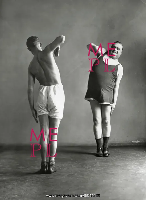 : Two men doing gymnastics, 1926 : Two men doing gymnastics, 1926
