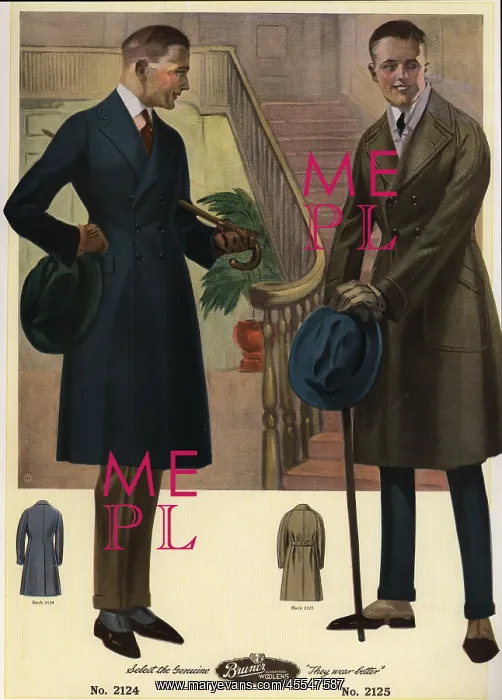 : Men in double-breasted coats carrying canes : Men in double-breasted coats carrying canes
