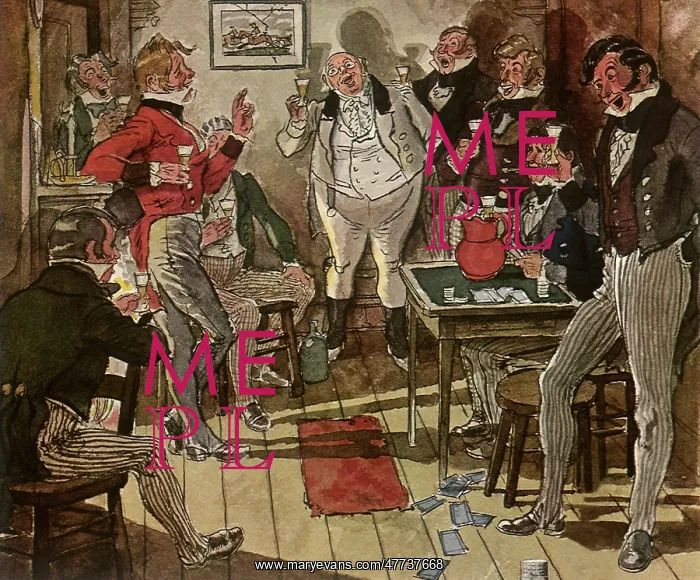 : Men drink Brandy in Scene from Pickwick Papers