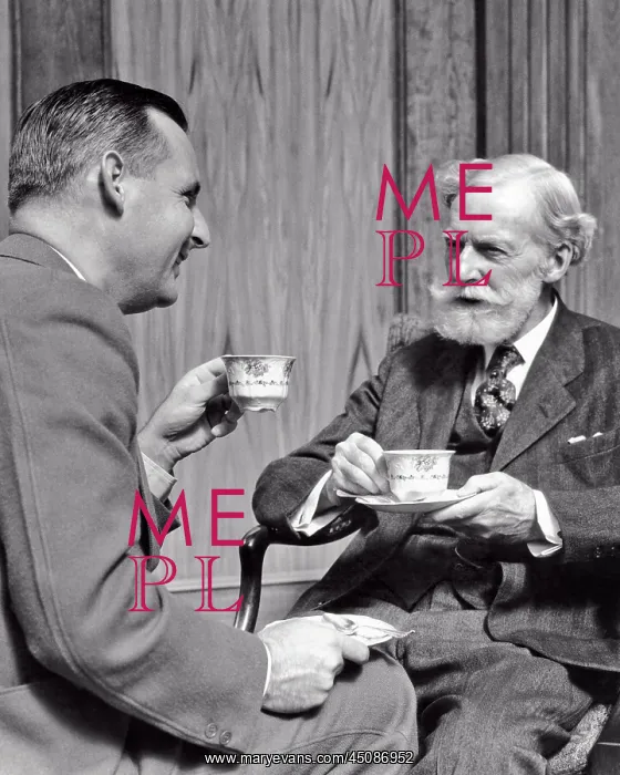 : Two men Drinking Cups of Tea or Coffee : Two men Drinking Cups of Tea or Coffee