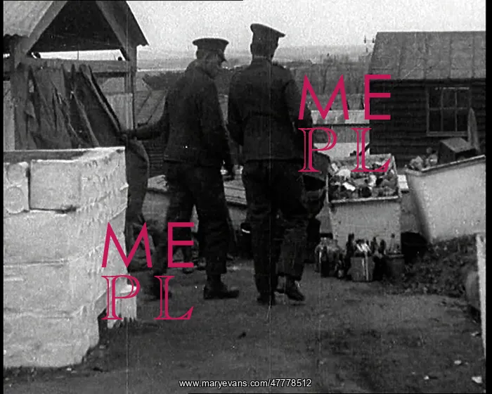 : Men Emptying Salvaged Items Into A Large Container : Men Emptying Salvaged Items Into A Large Container